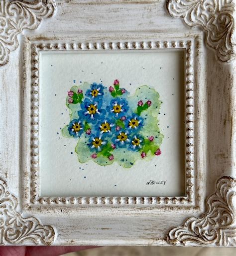 Forget Me Nots Painting Original Painting NOT a Print Tiny Painting ...