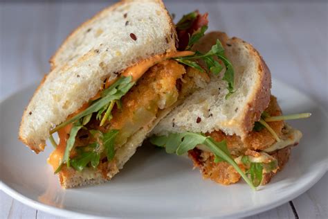 Vegan Fried Green Tomato Sandwich With Bacon And Mozzarella — 86 Eats