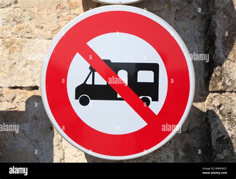 No Campervans Caravans Sign Stock Photo Alamy