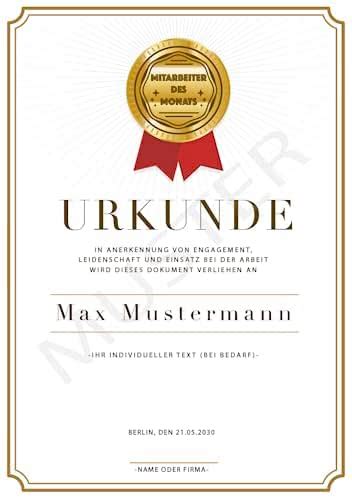 Urkunde Zum Mitarbeiter Des Monatsjahres Oder Besondere Anerkennung
