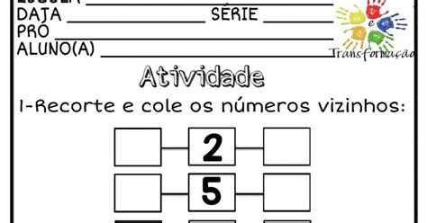 Atividade Matem Tica Para Trabalhar Os Antecessores E Sucessores Dos