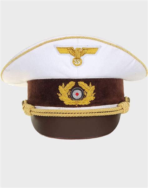 WW2 German Hitler Visor Cap - White-German Hitler Cap-Rambo Leather