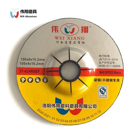 Wx Grinding Discs For Metal And Stainless Steel Black Color Luoyang