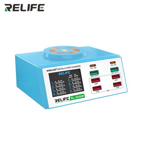 RELIFE RL 309AW Wireless Digital Display 8 Port Charger