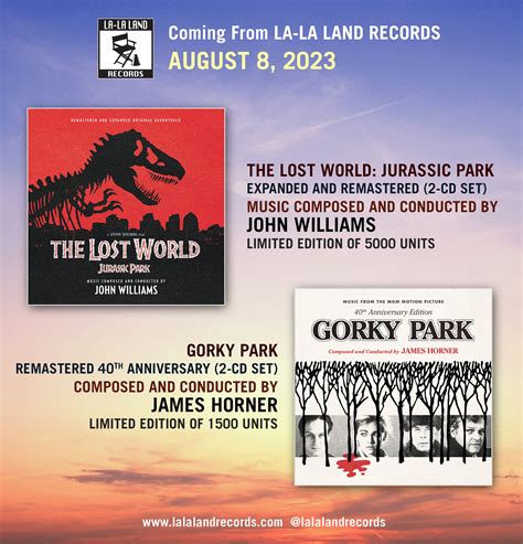 La La Land Records The John Williams Jurassic Park Collection Limited