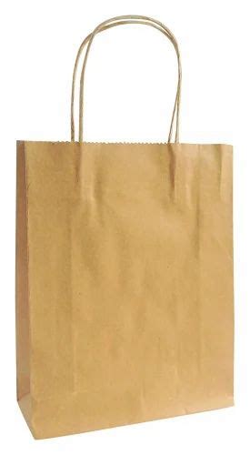 Brown Plain Kraft Paper Shopping Bags Capacity 5kg At Rs 15 Piece In