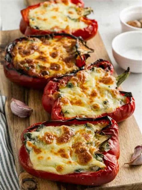 Spinach And Ricotta Stuffed Peppers Low Carb Inspirations