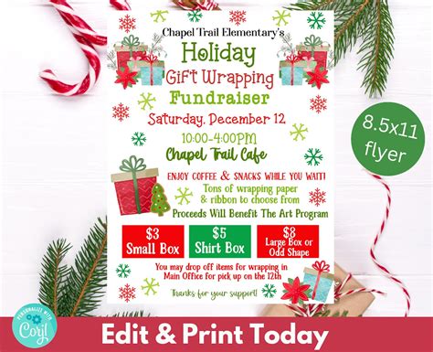 Gift Wrapping Flyer Template Printable Calendars AT A GLANCE