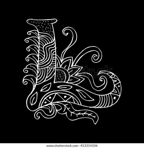 Zentangle Stylized Alphabet Lace Letter L Stock Vector Royalty Free