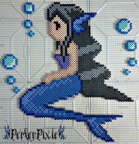 Blue Finned Mermaid By Perlerpixie Deviantart On Deviantart Hama