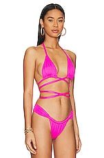 CIN CIN Marvel Wrap Bikini Top In Hot Pink REVOLVE