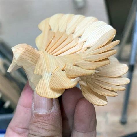 Fan Bird Carving