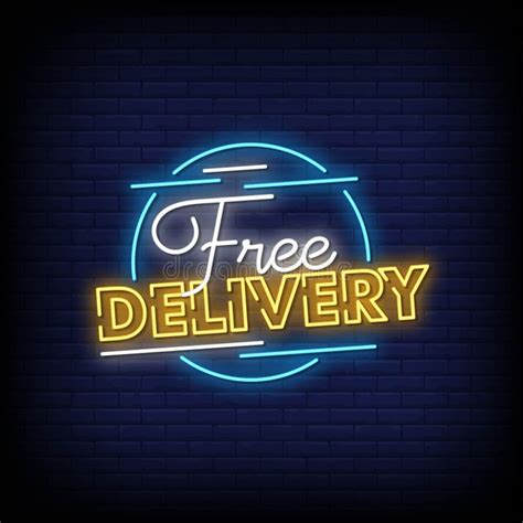 Free Delivery Neon Signs Style Text Vector Stock Vector Illustration