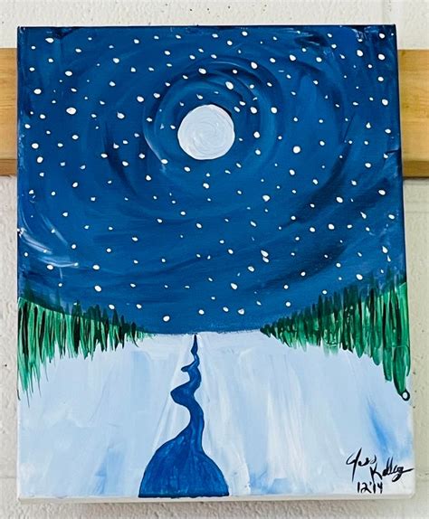 Moonlit Night Acrylic Painting 11x14 - $30, 3 Generations Art Studio ...