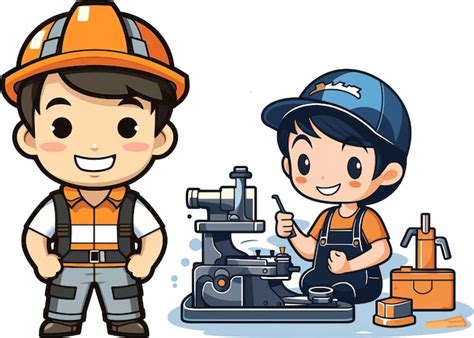 Ilustración de dibujos animados de trabajadores de ingeniería Archivo