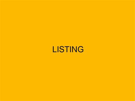 listing