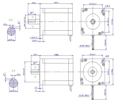 NEMA 42 Stepper Motor 1 8 110 110mm 3 Phase 4 Wires