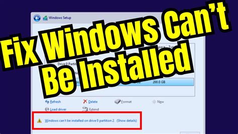 Fix Windows Cannot Be Installed On Drive 0 Partition 1 Error Solved