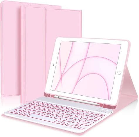 Boriyuan Ipad 9th 2021 8th 7th Generation Keyboard Case 7 Colors Backlit Detachable