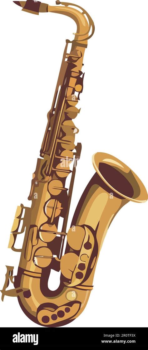 Classic Golden Saxophone Illustration Stock Vector Image And Art Alamy