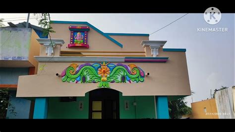elevation kovil design flowers painting house youtube