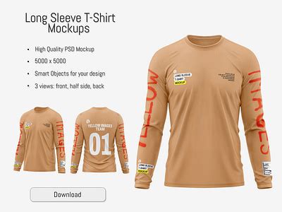 Long Sleeve T-Shirt Mockup PSD by AG Mockups on Dribbble