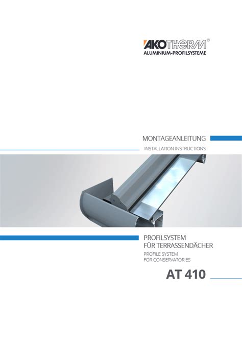 Terrassendach AT 410 Montageanleitung 10 2020 AKOTHERM Aluminium