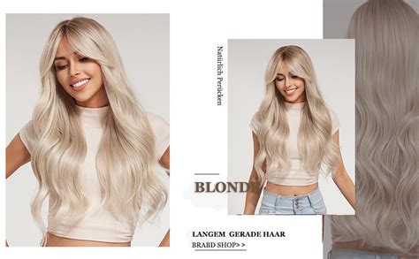Esmee Lange Gewellte Blonde Per Cken F R Frauen Natuaral Synthetisches Haar Hitzebest Ndig Ombre