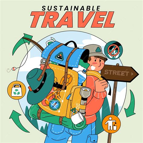 Premium Vector | Hand drawn sustainable travel illustration