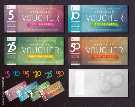 Voucher design template Stock Vector | Adobe Stock