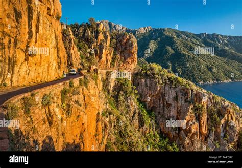 Road Through The Taffoni Rocks Orange Porphyritic Granite Rocks Les