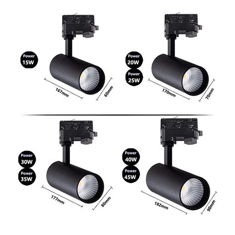 Black White Commercial Track Lights Cob W W Spot Led Rail Light