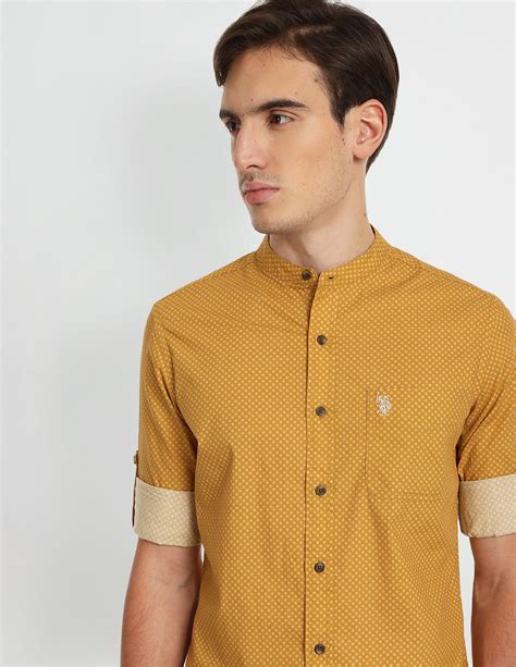 Buy Us Polo Assn Denim Co Mandarin Collar Printed Shirt