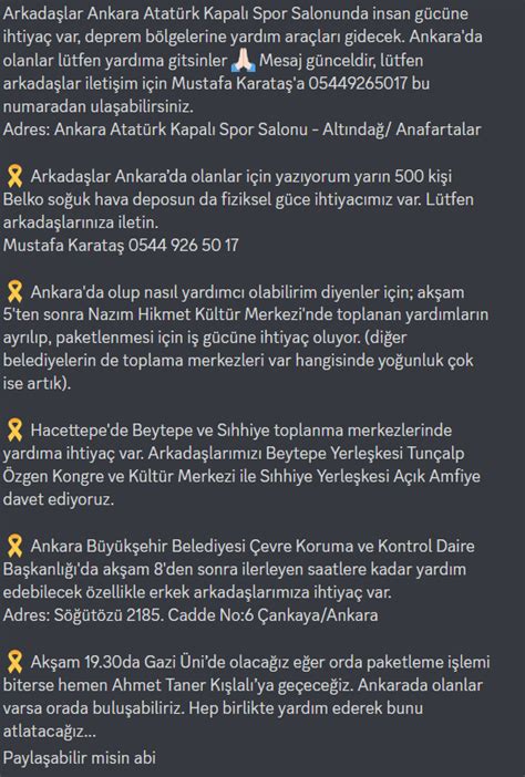 MERT GÜNHAN on Twitter ANKARA DA OLANLAR YARDIM GİDECEK