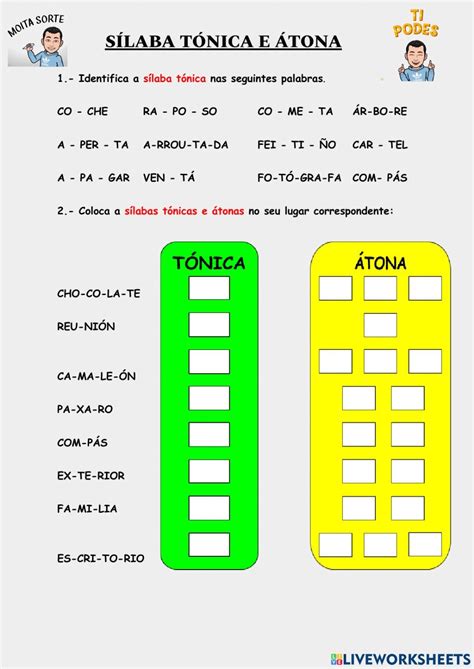 Ejercicio Interactivo De Silaba Tonica Para Primero Primaria Images