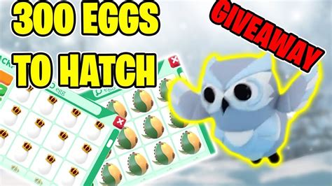 I Bought 300 Eggs Legendary Snow Owl Giveaway Roblox Adopt Me Live