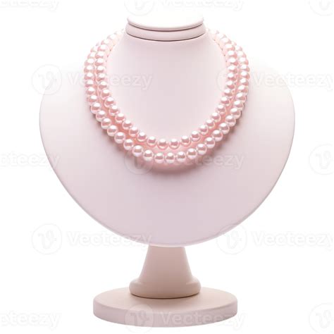 Ai Generated Elegant Accessory Display Luxurious Pearl Necklace