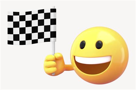 Emoji holding racing flag, 3D | Premium Photo - rawpixel