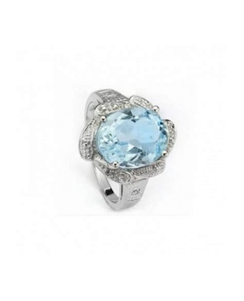 Bague En Argent Topaze Bleue