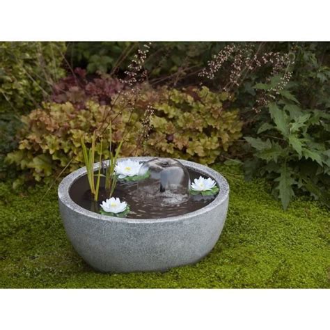 Ubbink Bassin rond avec pompe et nénuphars Gris Cdiscount Jardin