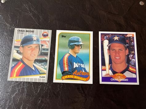 Craig Biggio Rookie Card Pack Lot Topps Fleer Score