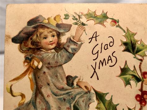 Vintage Victorian Christmas Postcard, Circa 1908