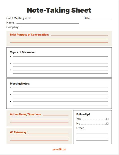 Note Taking Sheet Template - Templates Printable 2024