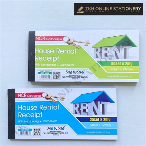 NCR Carbonless House Rental Receipt Book SBS With Numbering Shopee