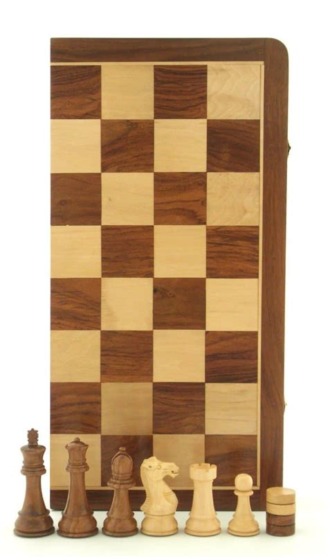 Jeu Dechecs De Voyage Pliant Magn Tique En Bois De Palissandre Noyer