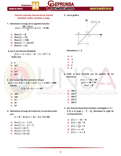 Pr Ctica Matem Tica Pr Cticas Funci N Constante Funci N Lineal