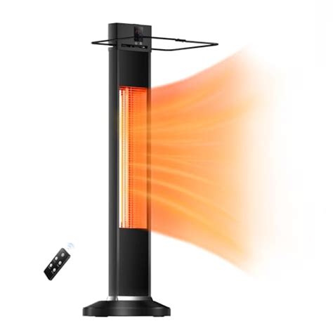 Outdoor Electric Patio Heater Infrared Heater with Remote Control 500W 1000W 1500W Overheat Tip ...