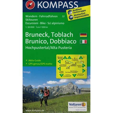 Edizioni Kompass Brunico Dobbiaco Carta Ciclismo