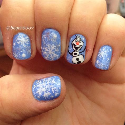 Olaf From Frozen Nails ⛄️ ️ Christmas Nails Olaf Nails Nail Art