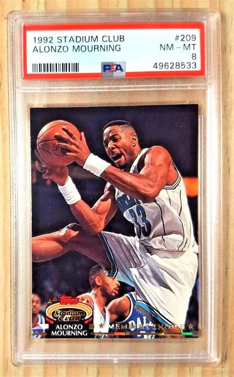 1992 TOPPS STADIUM CLUB ALONZO MOURNING ROOKIE CARD 209 NM MT HORNETS